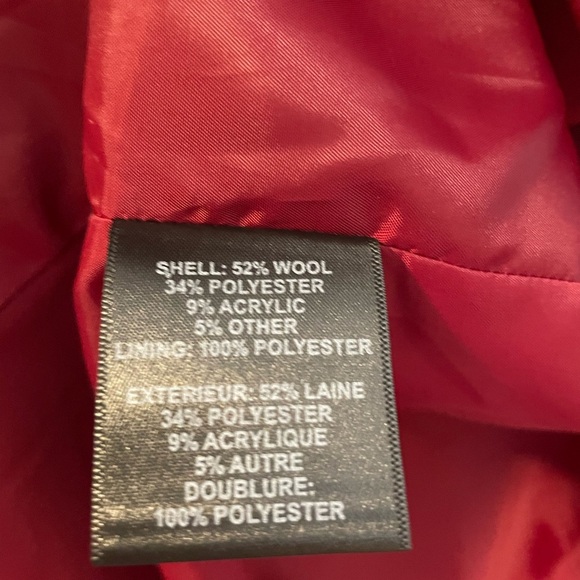 Vintage Forecaster of Boston Deep Red Burgundy Wool Blend Pea Coat Womens Size 8 - Picture 6 of 9